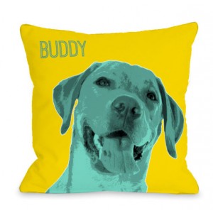 One Bella Casa Personalized Whisker Dogs Lab Throw Pillow HMW9551